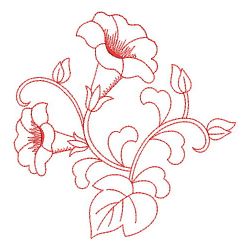 Redwork Morning Glory 2 08(Md) machine embroidery designs