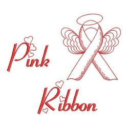 Redwork Pink Ribbon 06(Sm) machine embroidery designs