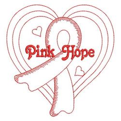 Redwork Pink Ribbon 12(Sm) machine embroidery designs