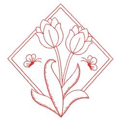 Redwork Tulip 2 01(Md) machine embroidery designs