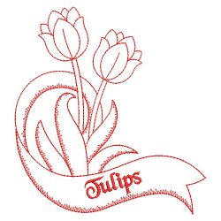 Redwork Tulip 2 02(Md) machine embroidery designs