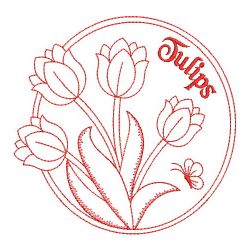 Redwork Tulip 2 03(Md) machine embroidery designs