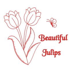 Redwork Tulip 2 04(Sm) machine embroidery designs