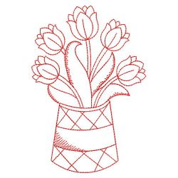 Redwork Tulip 2 06(Lg) machine embroidery designs