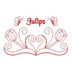 Redwork Tulip 2 08(Lg) machine embroidery designs