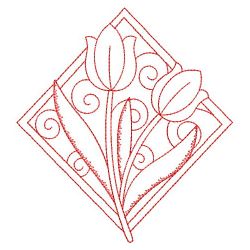 Redwork Tulip 3(Md) machine embroidery designs