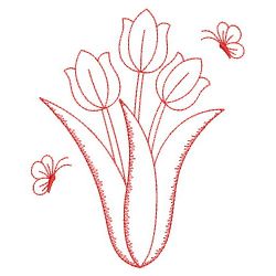 Redwork Tulip 3 02(Md) machine embroidery designs