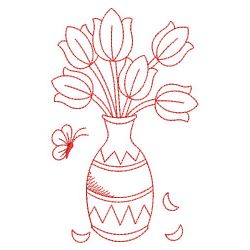 Redwork Tulip 3 04(Sm) machine embroidery designs