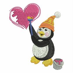 Valentine Penguin 09 machine embroidery designs