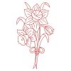 Redwork Daffodils 01(Sm)