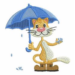 Cat With Umbrella 01 machine embroidery designs