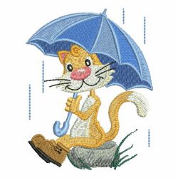 Cat With Umbrella 05 machine embroidery designs
