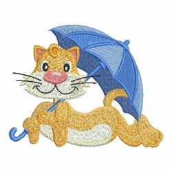 Cat With Umbrella 09 machine embroidery designs