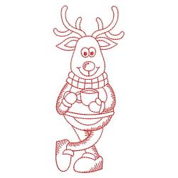 Redwork Christmas Reindeer 04(Lg) machine embroidery designs