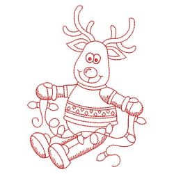 Redwork Christmas Reindeer 05(Sm) machine embroidery designs