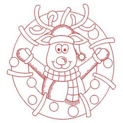 Redwork Christmas Reindeer 08(Md)