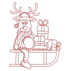 Redwork Christmas Reindeer 09(Md) machine embroidery designs