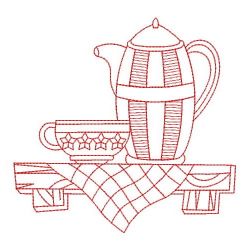 Redwork Coffee Time 1(Lg) machine embroidery designs