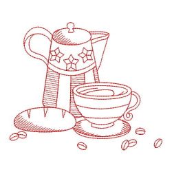 Redwork Coffee Time 1 02(Md) machine embroidery designs