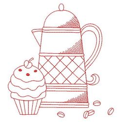 Redwork Coffee Time 1 07(Md) machine embroidery designs