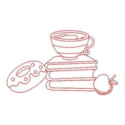 Redwork Coffee Time 2 03(Lg) machine embroidery designs