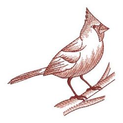 Sketched Cardinal machine embroidery designs