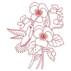 Redwork Heirloom Pansy 01(Md) machine embroidery designs