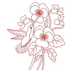 Redwork Heirloom Pansy 01(Sm) machine embroidery designs