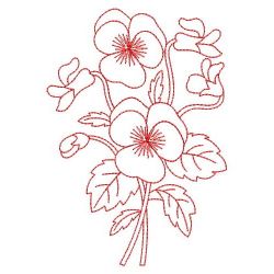 Redwork Heirloom Pansy 02(Md) machine embroidery designs