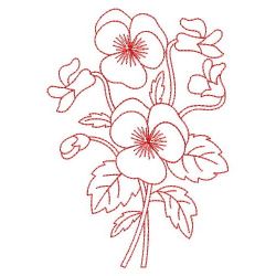 Redwork Heirloom Pansy 02(Sm)