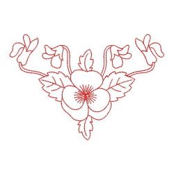 Redwork Heirloom Pansy 03(Md) machine embroidery designs