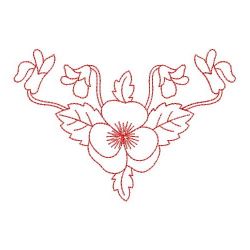 Redwork Heirloom Pansy 03(Lg) machine embroidery designs