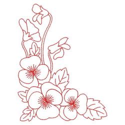 Redwork Heirloom Pansy 04(Md) machine embroidery designs