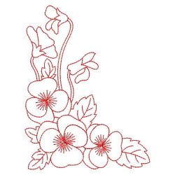 Redwork Heirloom Pansy 04(Lg) machine embroidery designs