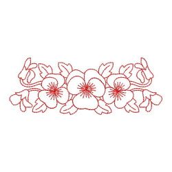 Redwork Heirloom Pansy 05(Md) machine embroidery designs