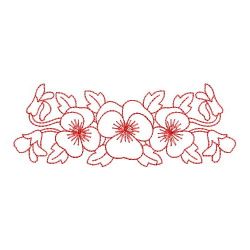 Redwork Heirloom Pansy 05(Lg)