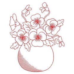 Redwork Heirloom Pansy 07(Sm) machine embroidery designs