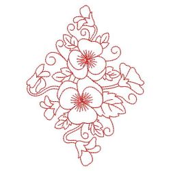 Redwork Heirloom Pansy 09(Sm)