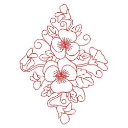 Redwork Heirloom Pansy 09(Sm) machine embroidery designs