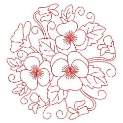 Redwork Heirloom Pansy 11(Md) machine embroidery designs