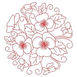 Redwork Heirloom Pansy 11(Sm) machine embroidery designs