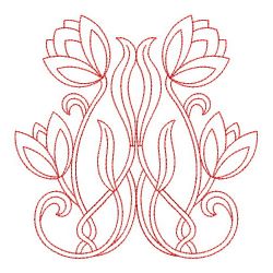 Redwork Art Nouveau Blooms 03(Sm)