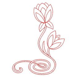 Redwork Art Nouveau Blooms 09(Md) machine embroidery designs