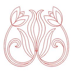 Redwork Art Nouveau Blooms 10(Sm)