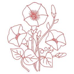 Redwork Morning Glory 06(Md) machine embroidery designs