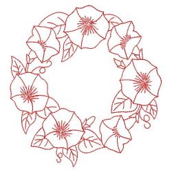 Redwork Morning Glory 09(Md) machine embroidery designs