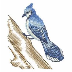 Watercolor Blue Jay 08 machine embroidery designs