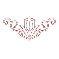 Redwork Flower Borders 03(Sm)