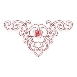 Redwork Flower Borders 04(Lg) machine embroidery designs