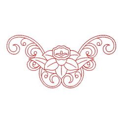 Redwork Flower Borders 05(Lg) machine embroidery designs